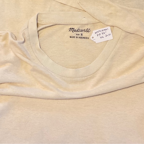 Madewell Cream Linen Short Sleeve Tee - Picture 4 of 4